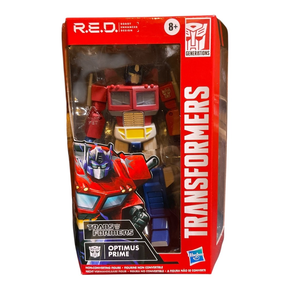 Hasbro Transformers RED Optimus Prime G1 Action Figure E7845 Non-Converting 6in